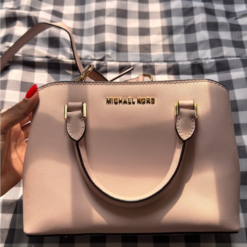 Michael Kors Pink Satchel with Silver Hardware